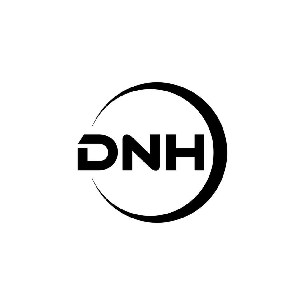 dnh brief logo ontwerp in illustratie. vector logo, schoonschrift ontwerpen voor logo, poster, uitnodiging, enz.