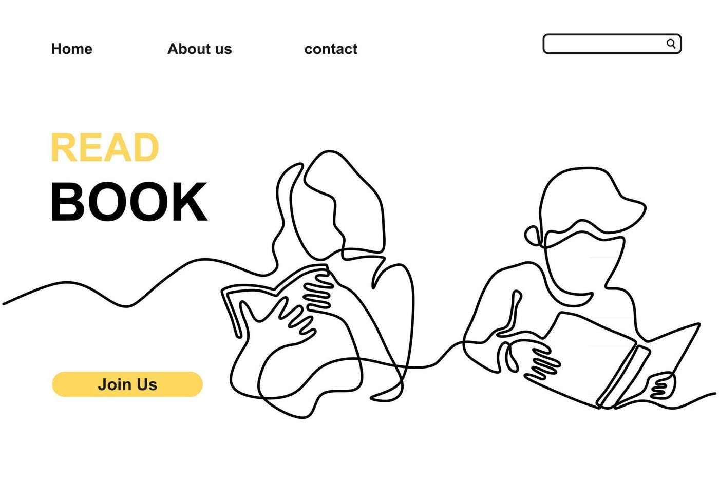 doorlopende lijntekening van twee kinderen lezen boek minimalistisch design vector