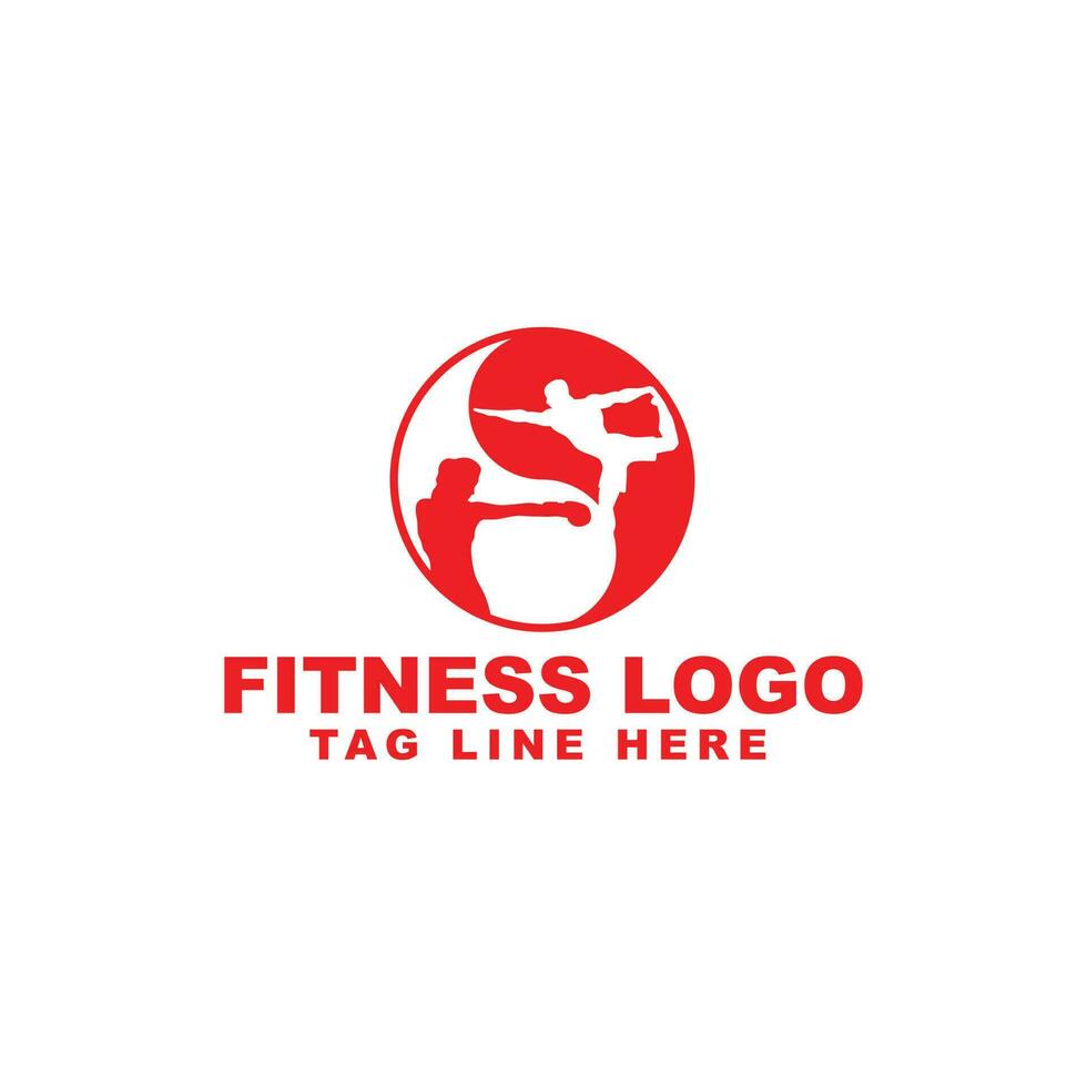 geschiktheid en bodybuilding logo ontwerp sjabloon vector