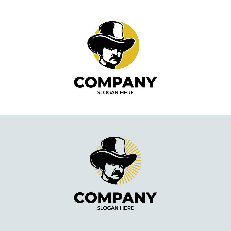 heer top hoed logo ontwerp inspiratie vector