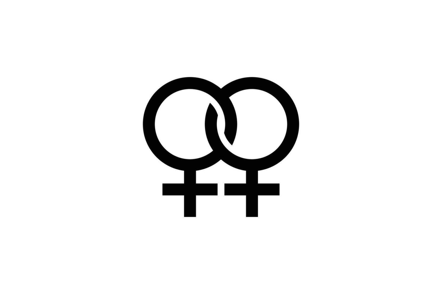 dubbele vrouw symbool. lesbienne teken. gemakkelijk vector ontwerp bewerkbare