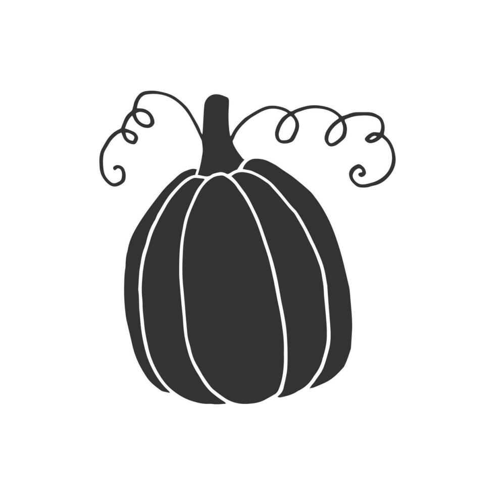 pompoen silhouet. dankzegging en halloween elementen. herfst pompoen. vector