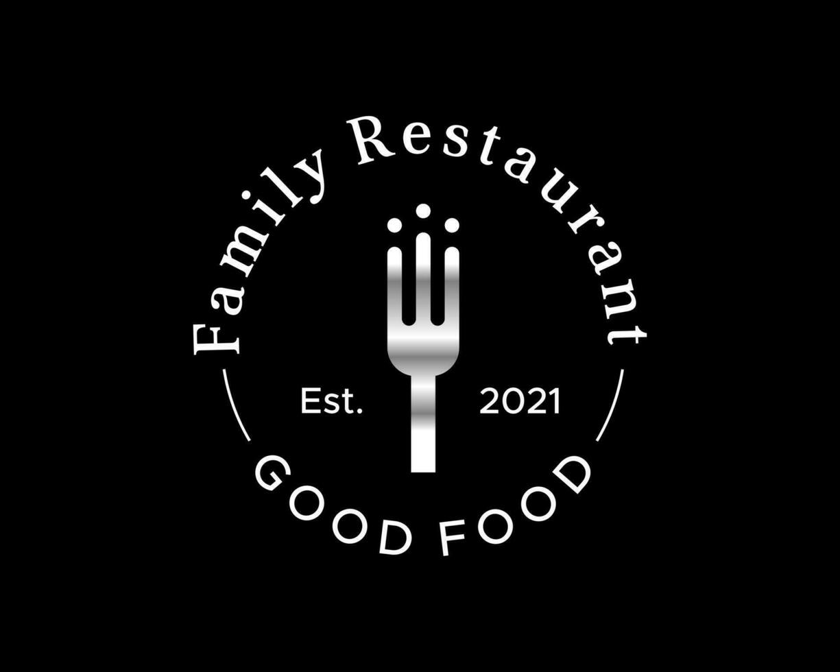 logo voor de familie restaurant mooi zo voedsel. vector