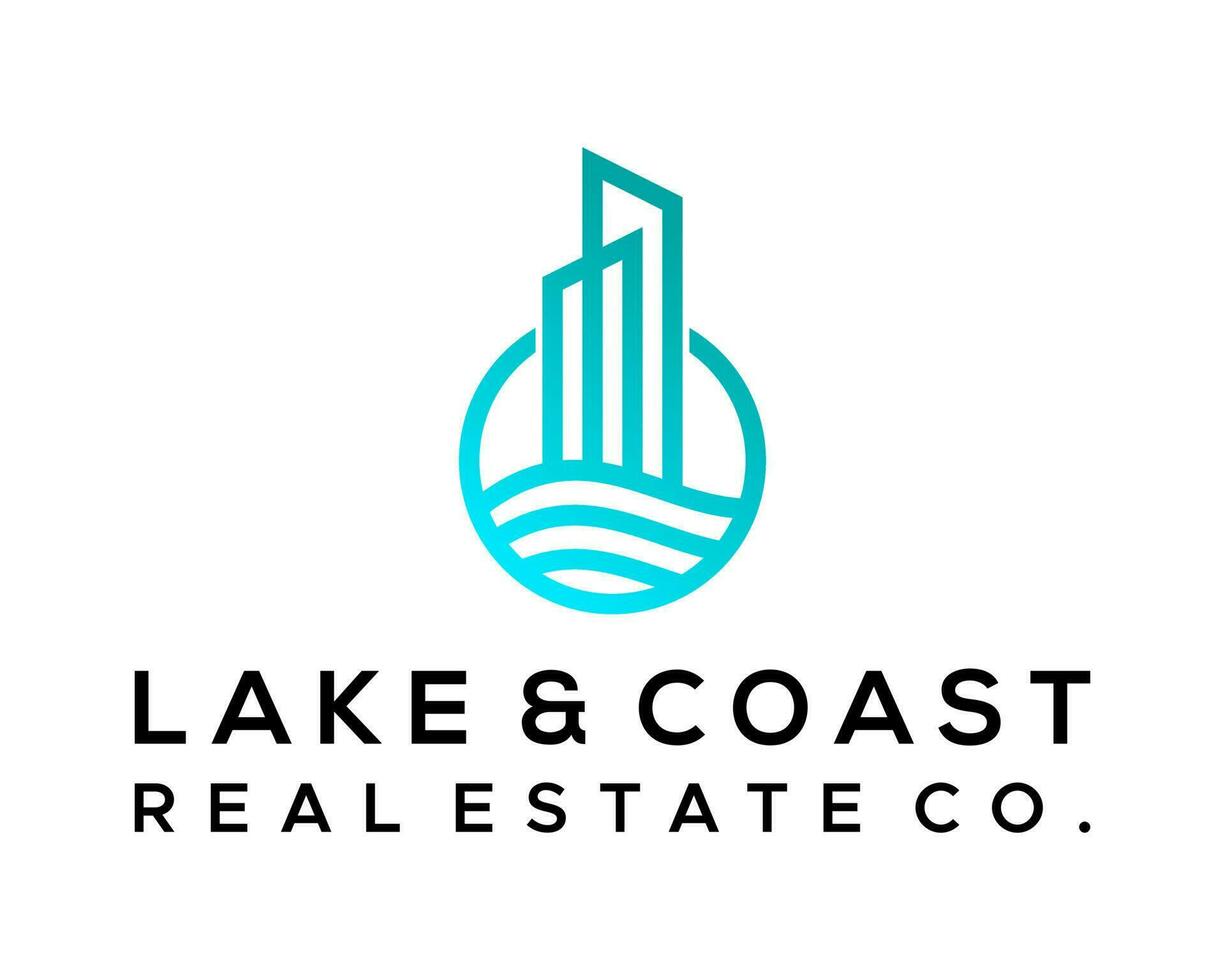 de meer kust echt landgoed co logo vector