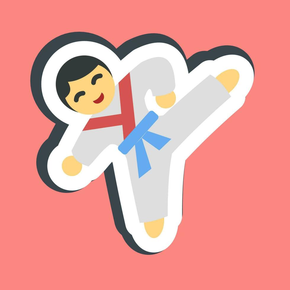 sticker taekwondo krijgshaftig kunsten. zuiden Korea elementen. mooi zo voor afdrukken, affiches, logo, advertentie, infografieken, enz. vector