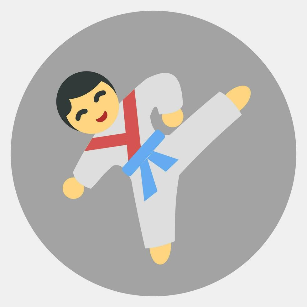 icoon taekwondo krijgshaftig kunsten. zuiden Korea elementen. pictogrammen in kleur maat stijl. mooi zo voor afdrukken, affiches, logo, advertentie, infografieken, enz. vector