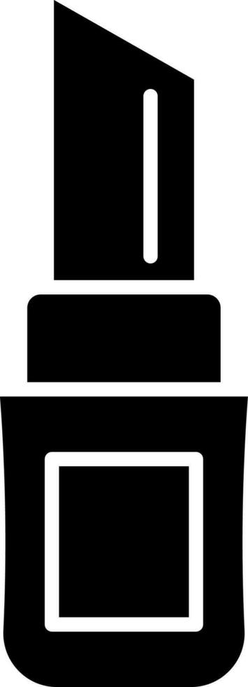 glyph icoon of symbool van lippenstift in zwart en wit kleur. vector