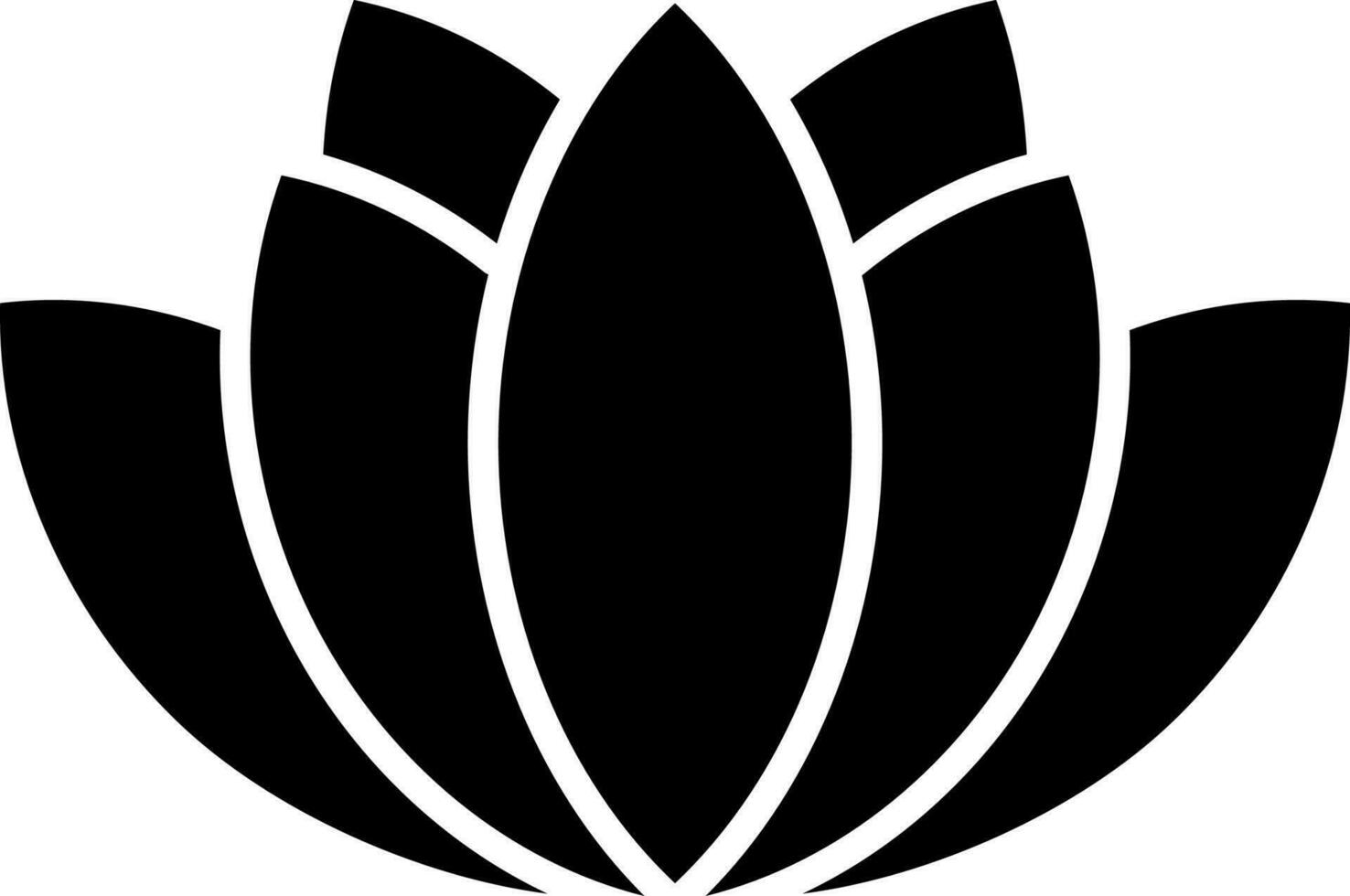 zwart en wit lotus bloem icoon of symbool. vector