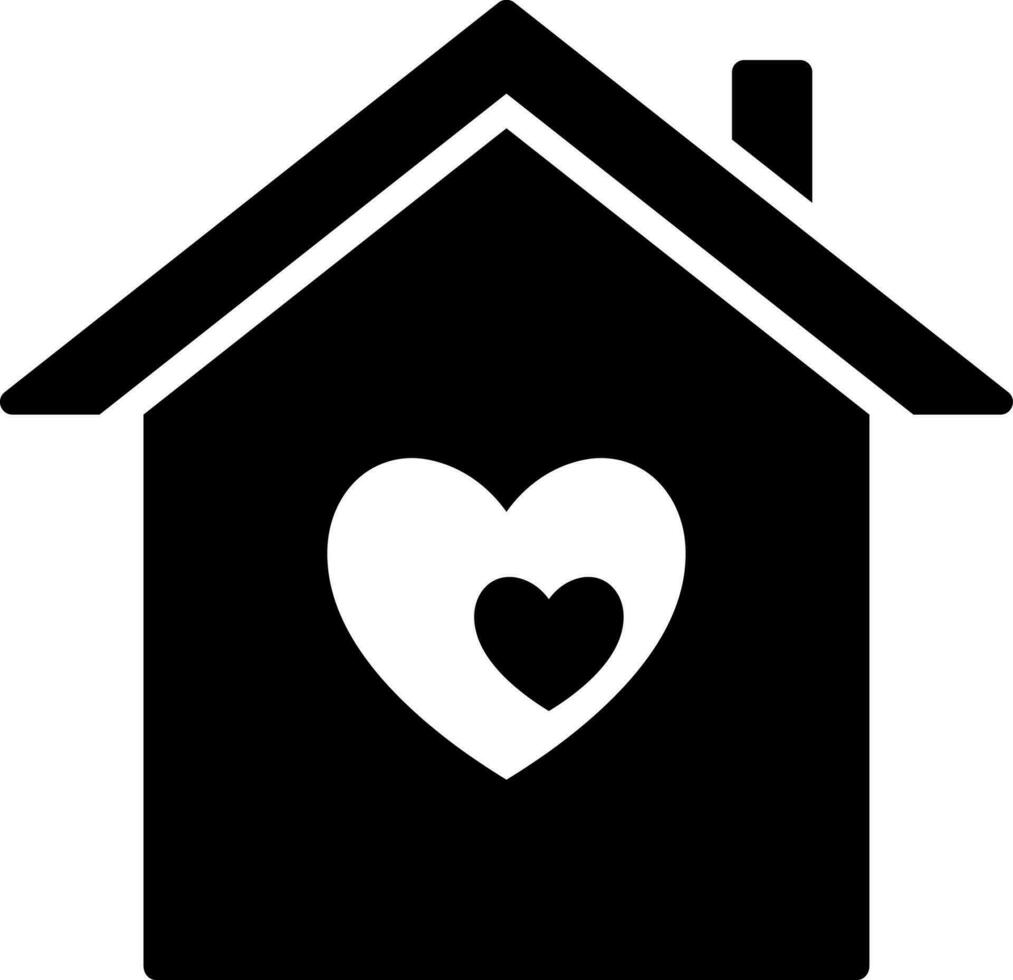 liefhebbend of zoet huis glyph icoon. vector