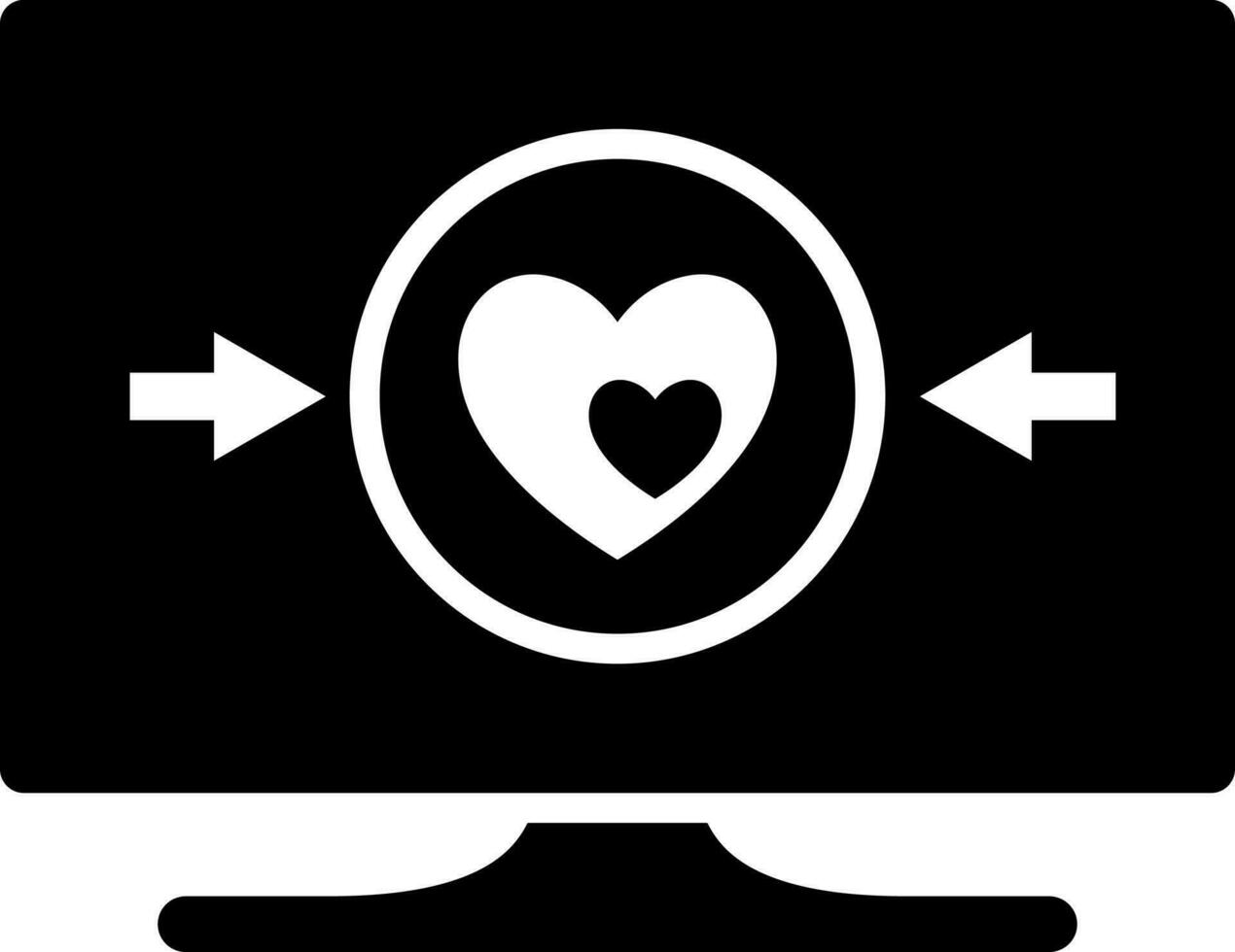 illustratie van hart symbool Aan bureaublad glyph icoon. vector
