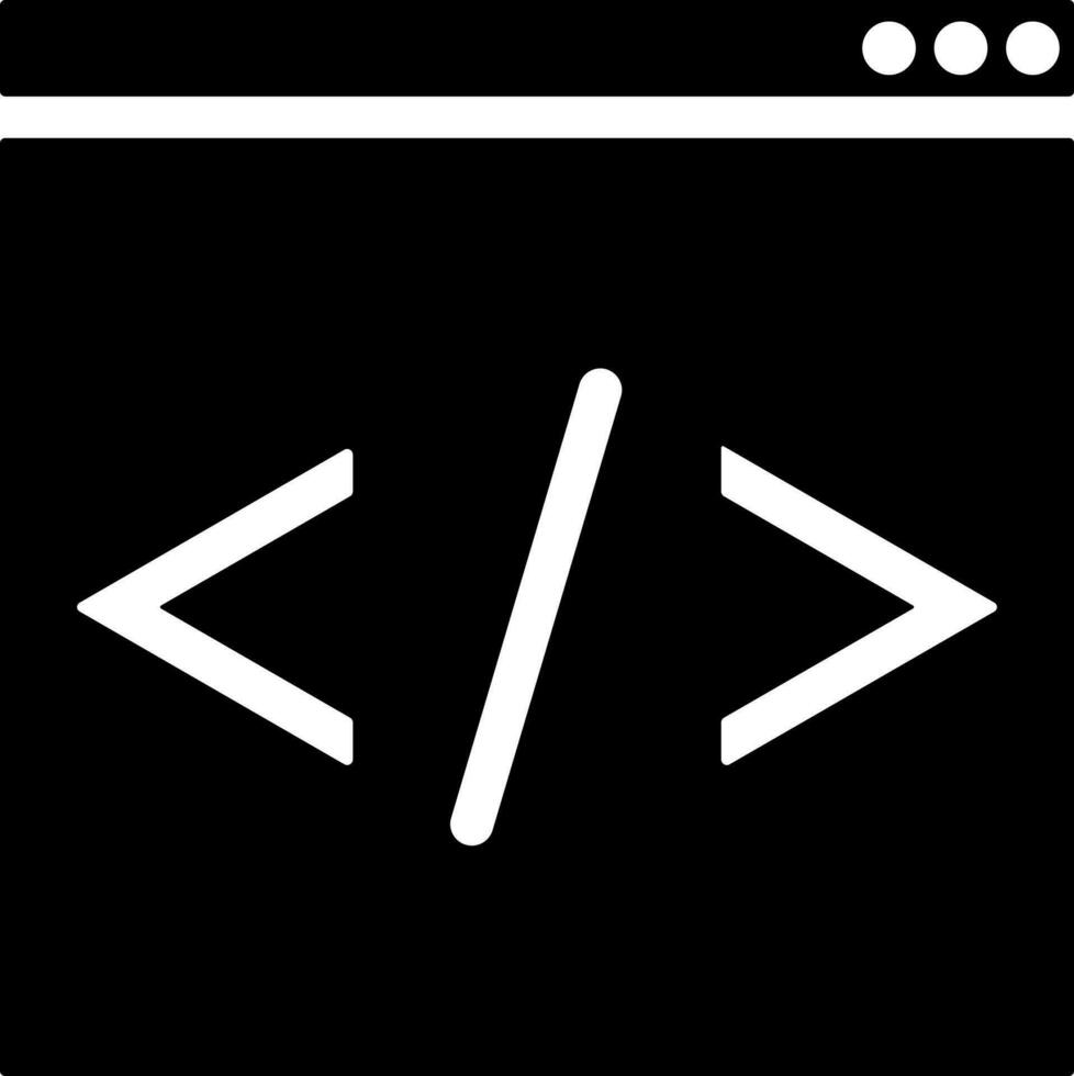 online codering of programmeren web bladzijde glyph icoon. vector