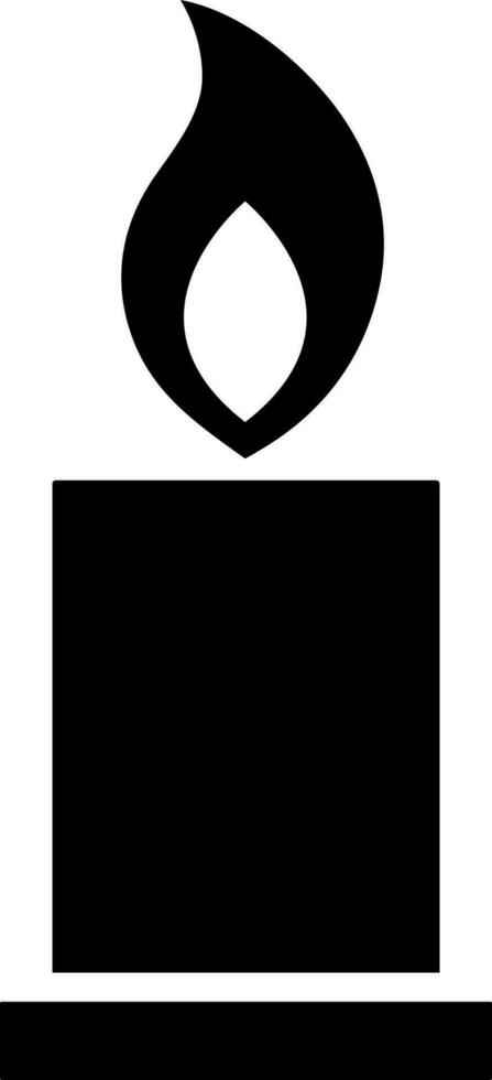 brandend kaars glyph icoon in vlak stijl. vector