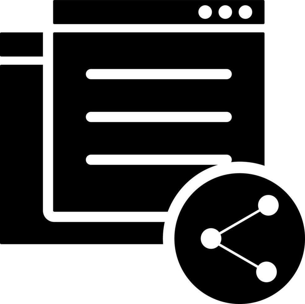 website of sharing blog icoon in zwart en wit kleur. vector