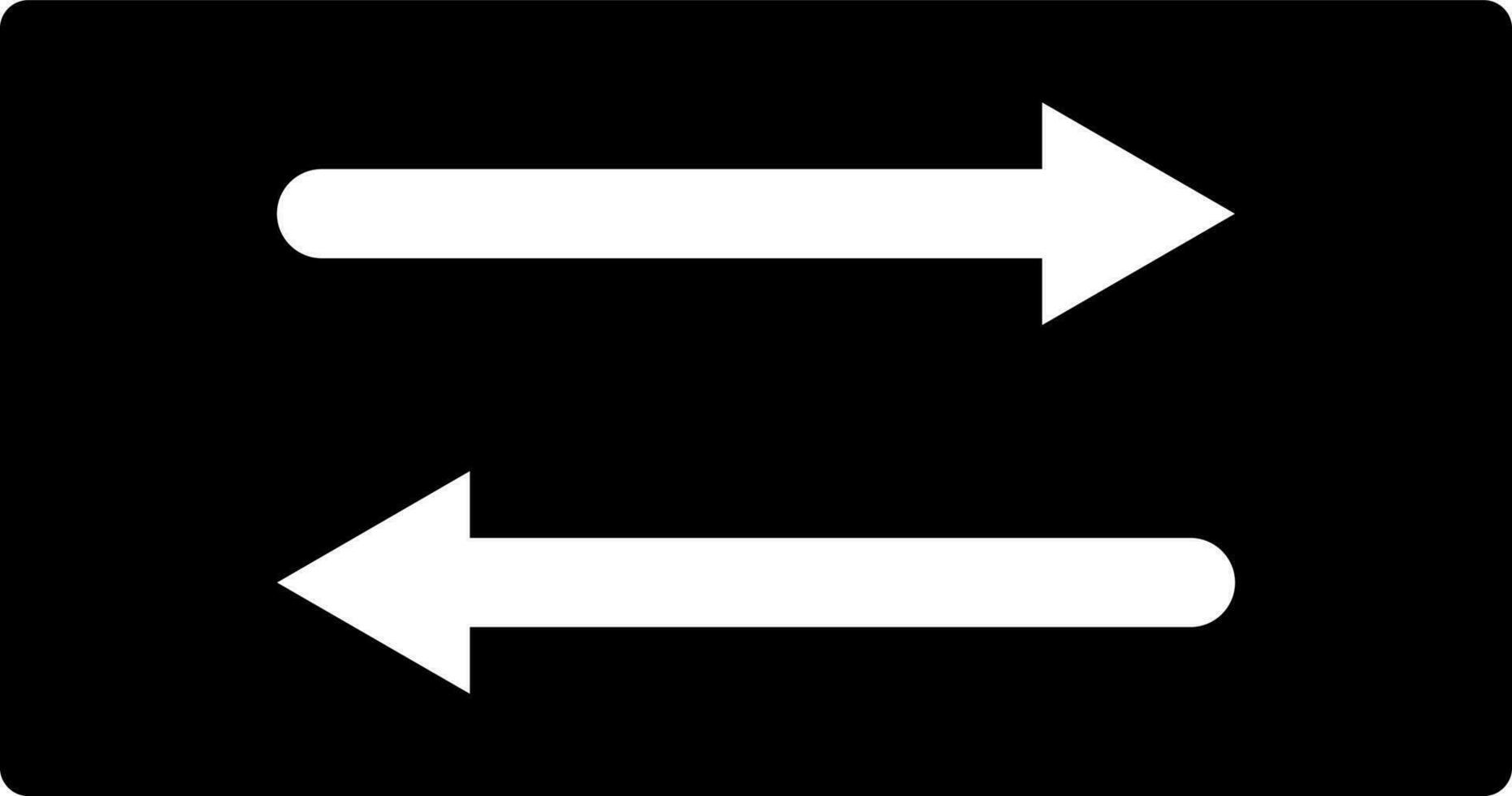 uithangbord met links Rechtsaf pijlen. zwart en wit teken of symbool. vector