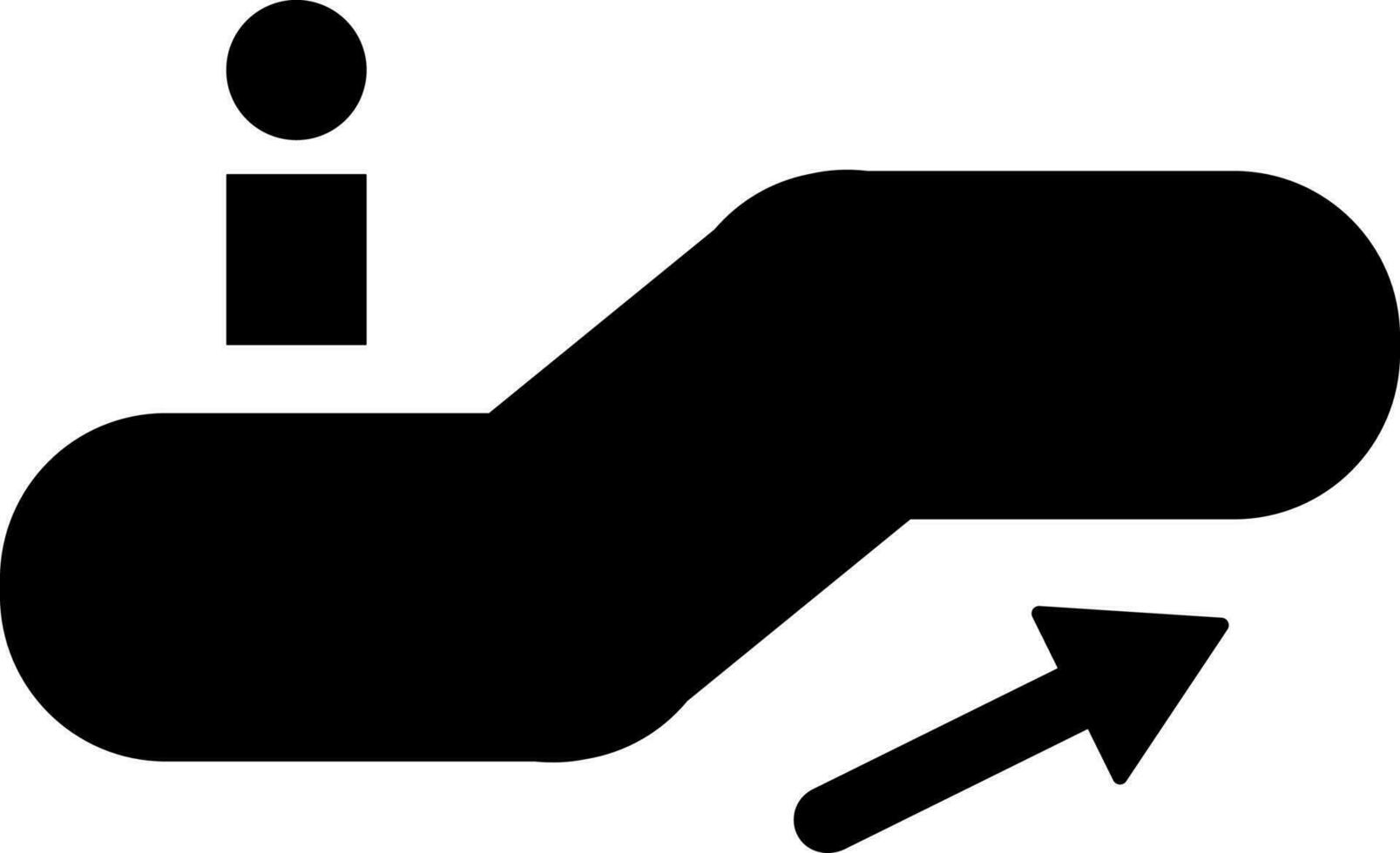 roltrap omhoog icoon of symbool in zwart en wit kleur. vector
