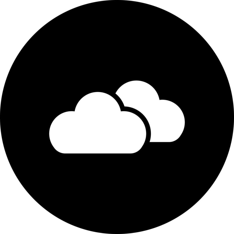 zwart en wit illustratie van bewolkt weer icoon. vector