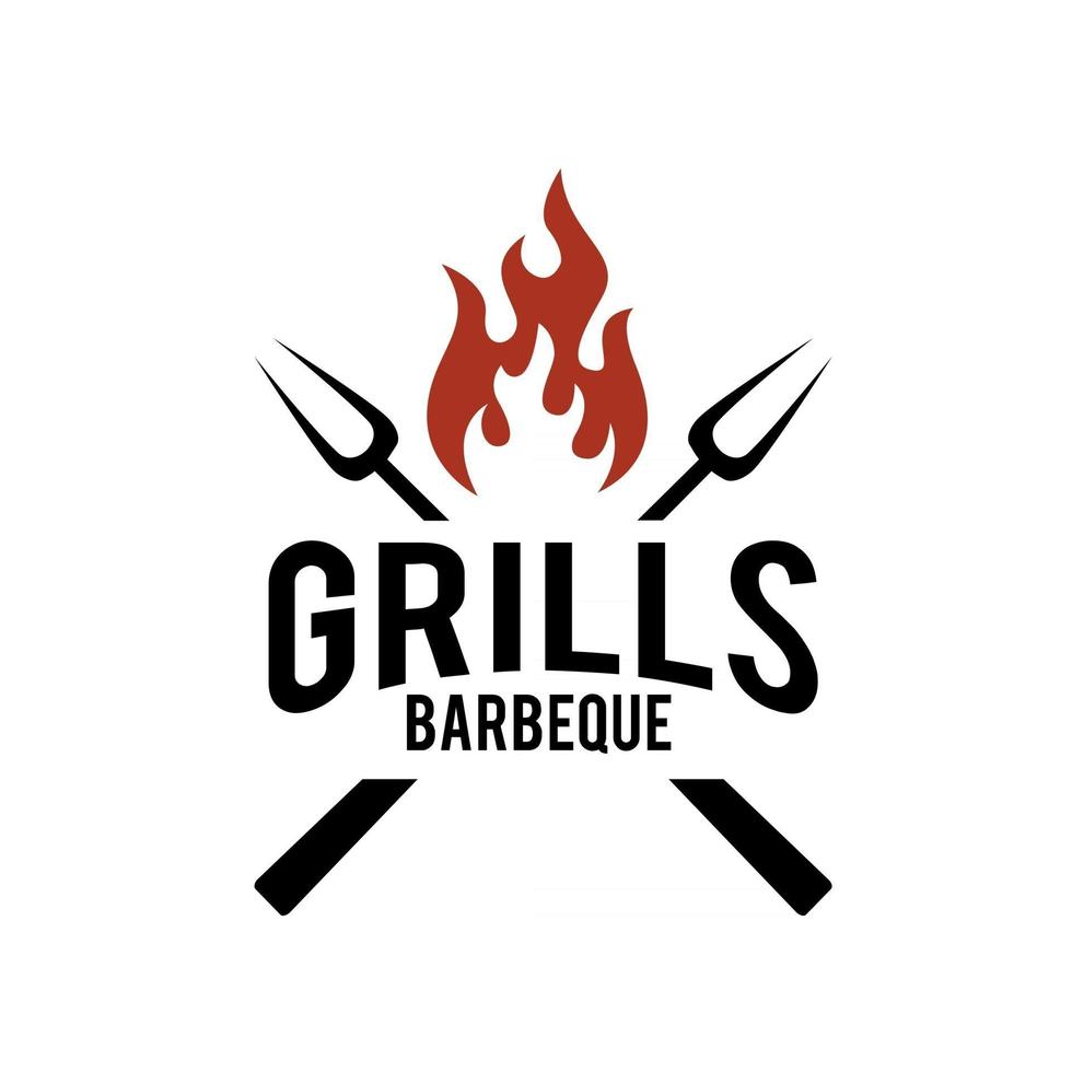 eenvoudige moderne premium barbecue logo ontwerp eten of grill sjabloon vector illustratie concept