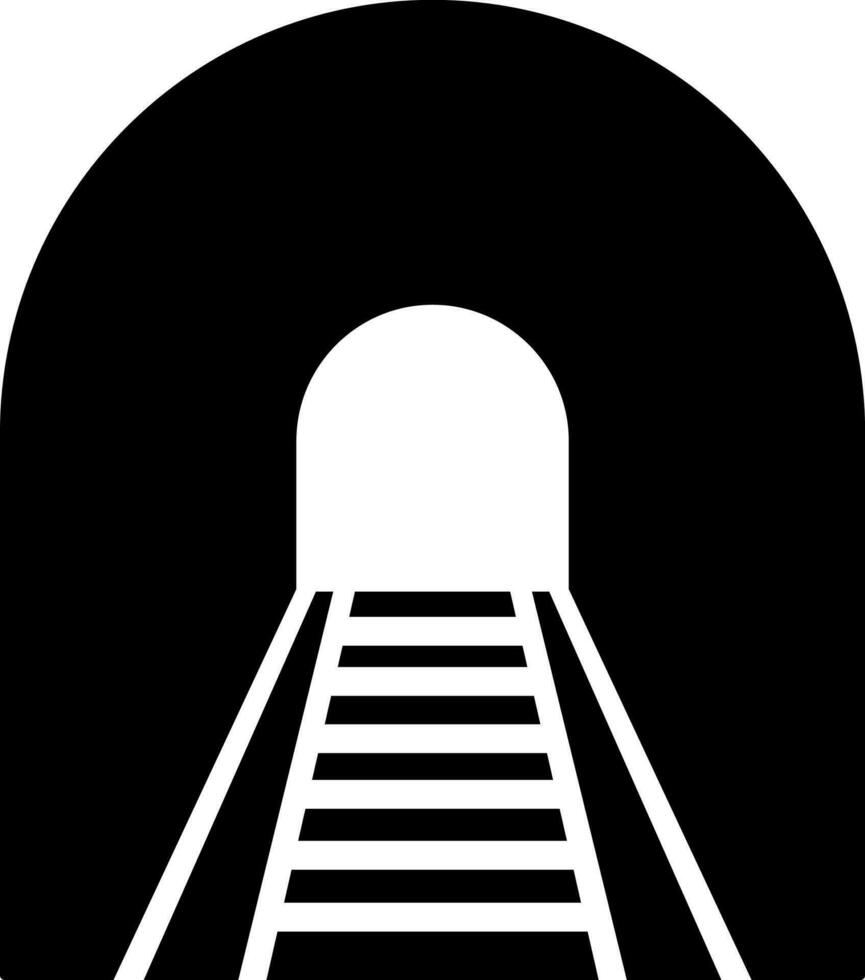 glyph spoorweg tunnel icoon in vlak stijl. vector