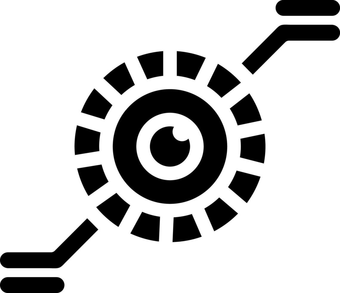 prothese oog glyph icoon in vlak stijl. vector