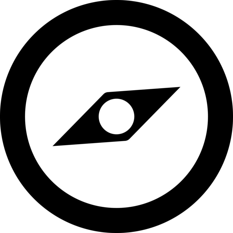 geïsoleerd kompas icoon in zwart en wit kleur. vector