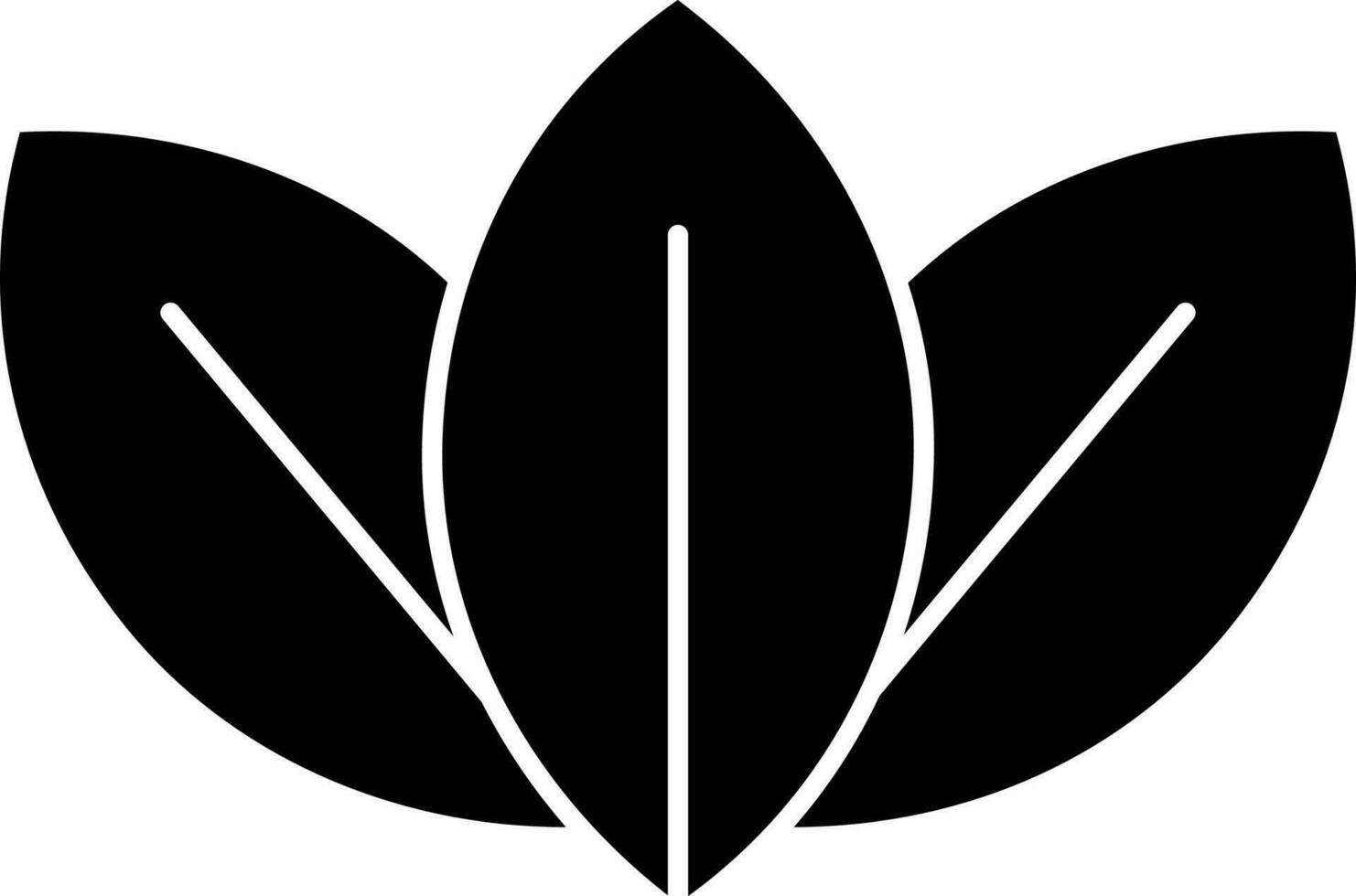 glyph teken of symbool van decoratief blad. vector