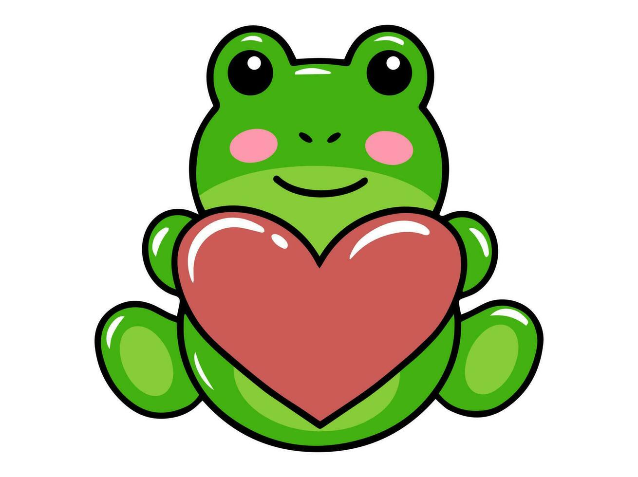 kikker tekenfilm schattig voor valentijnsdag dag vector