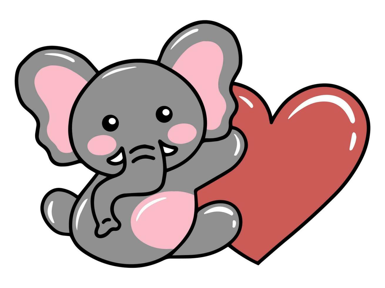 schattig tekenfilm olifant tekening illustratie vector