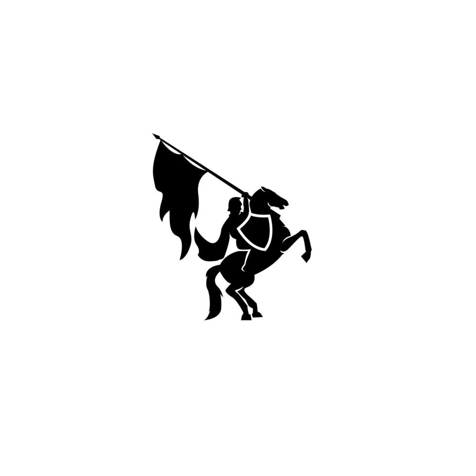 middeleeuwse ridder op een paard vector
