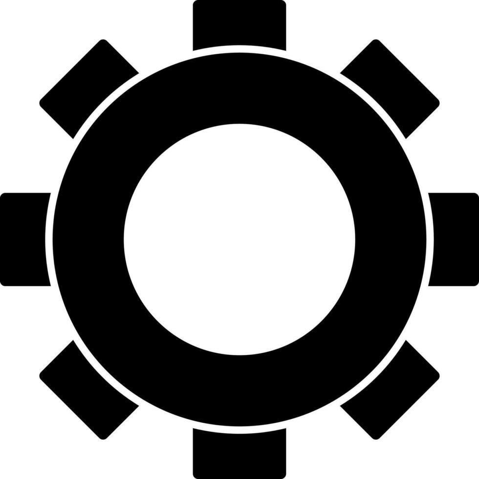 glyph icoon of symbool van instelling of tandrad. vector