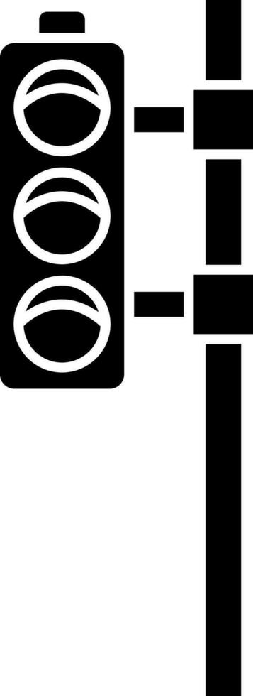 verkeer licht glyph icoon in zwart en wit kleur. vector