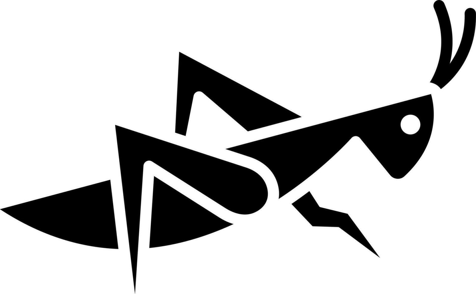 zwart en wit illustratie van sprinkhaan icoon. vector