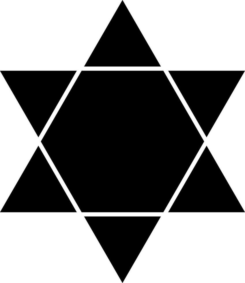 geïsoleerd ster van david icoon in zwart kleur. vector