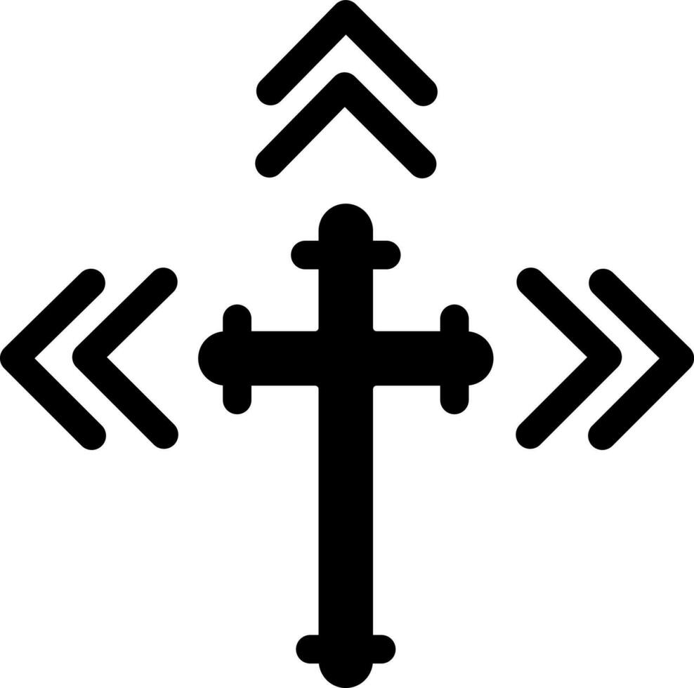 heilig christen kruis icoon in zwart kleur. vector