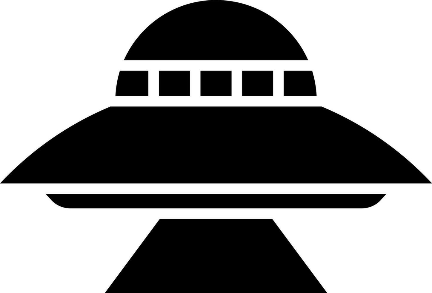 zwart en wit ufo icoon in vlak stijl. vector