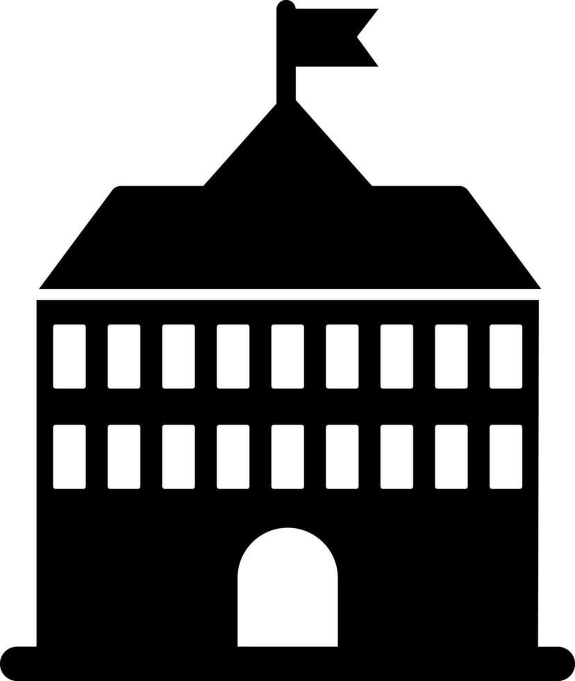 zwart en wit illustratie van school- gebouw. vector