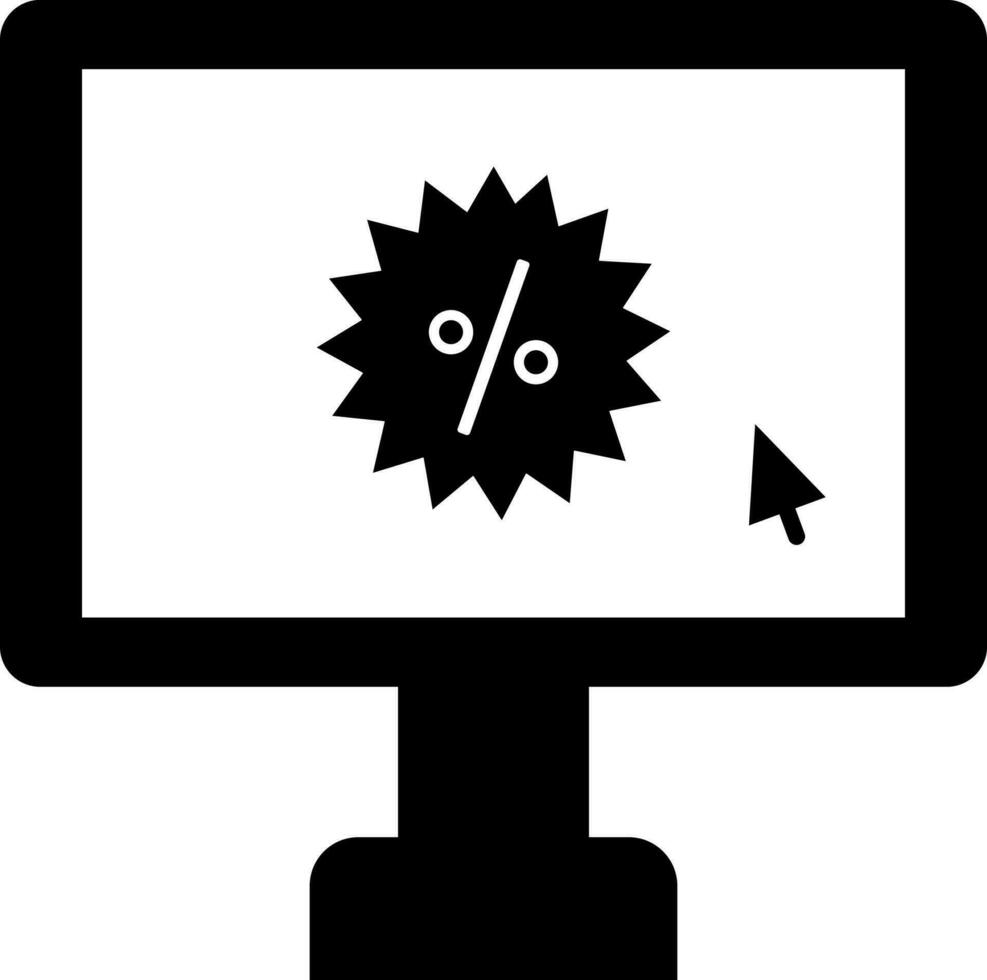 online uitverkoop korting in computer scherm icoon. vector