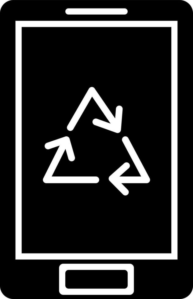 recycle symbool Aan smartphone scherm. glyph icoon in vlak stijl. vector