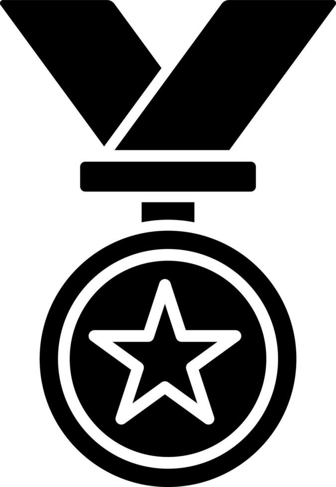 ster medaille met lint glyph icoon of symbool. vector