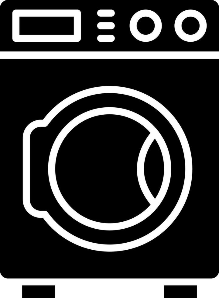 glyph illustratie van het wassen machine icoon. vector