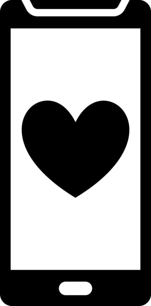 favoriete of hart vorm in smartphone icoon. vector