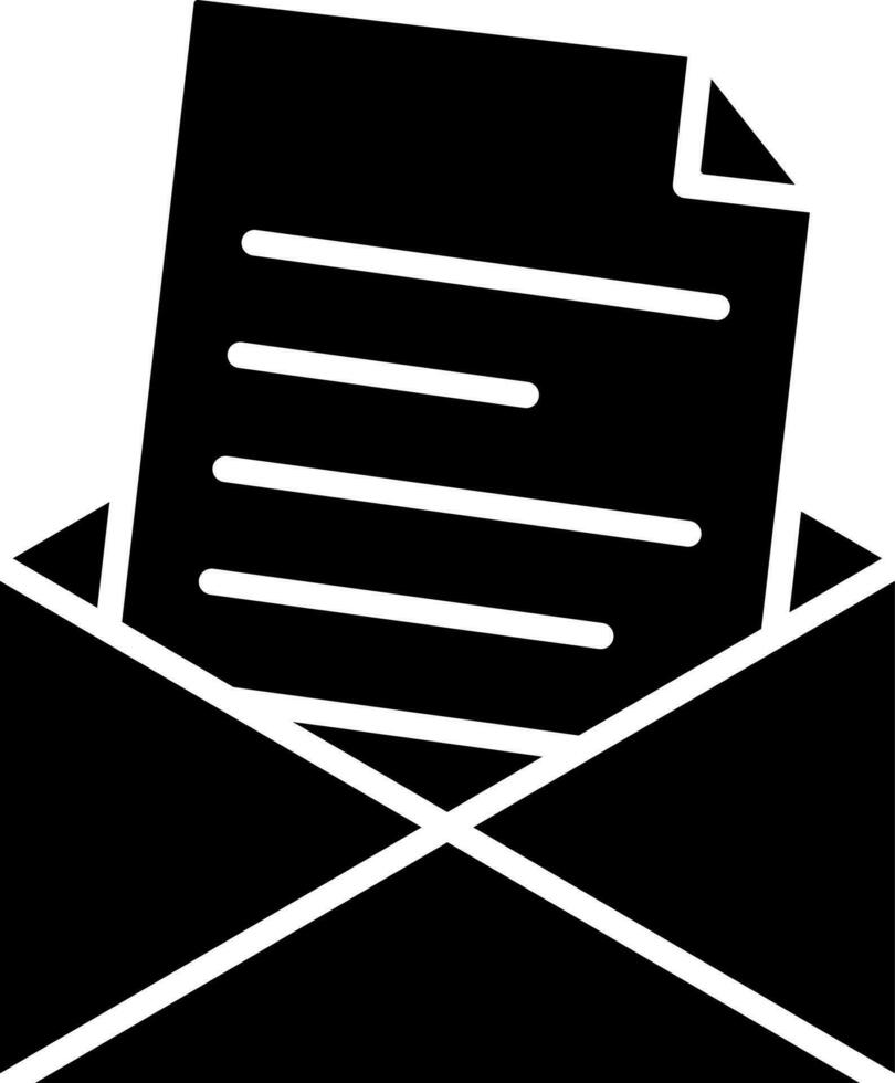mail of envelop brief glyph icoon. vector