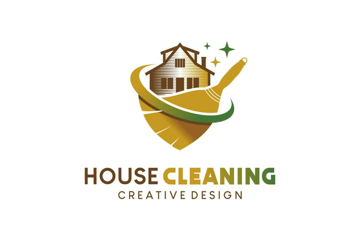 huis schoonmaak en schoonmaak onderhoud logo ontwerp met luxe wijnoogst stijl vector