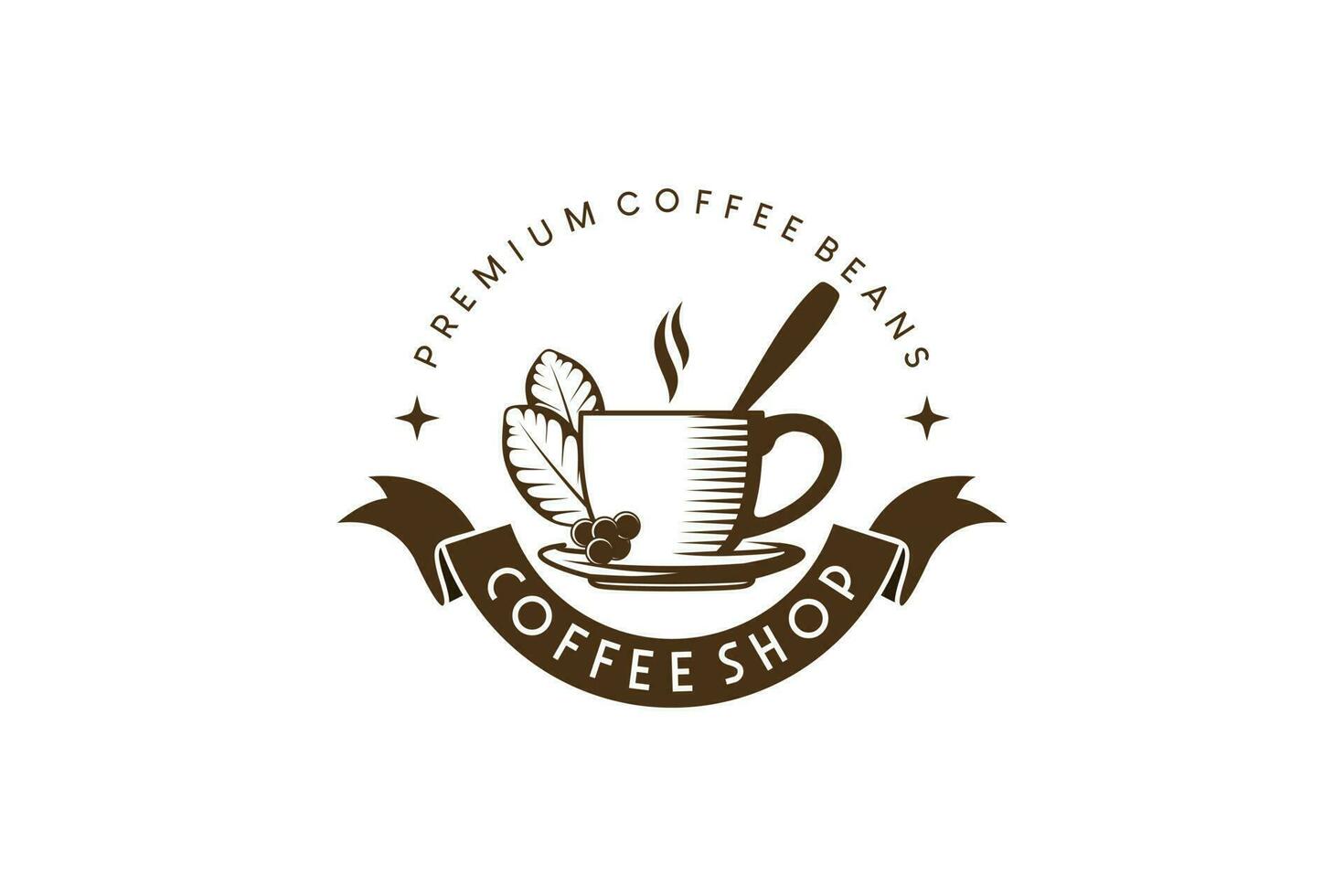 koffie logo ontwerp met creatief retro wijnoogst concept vector