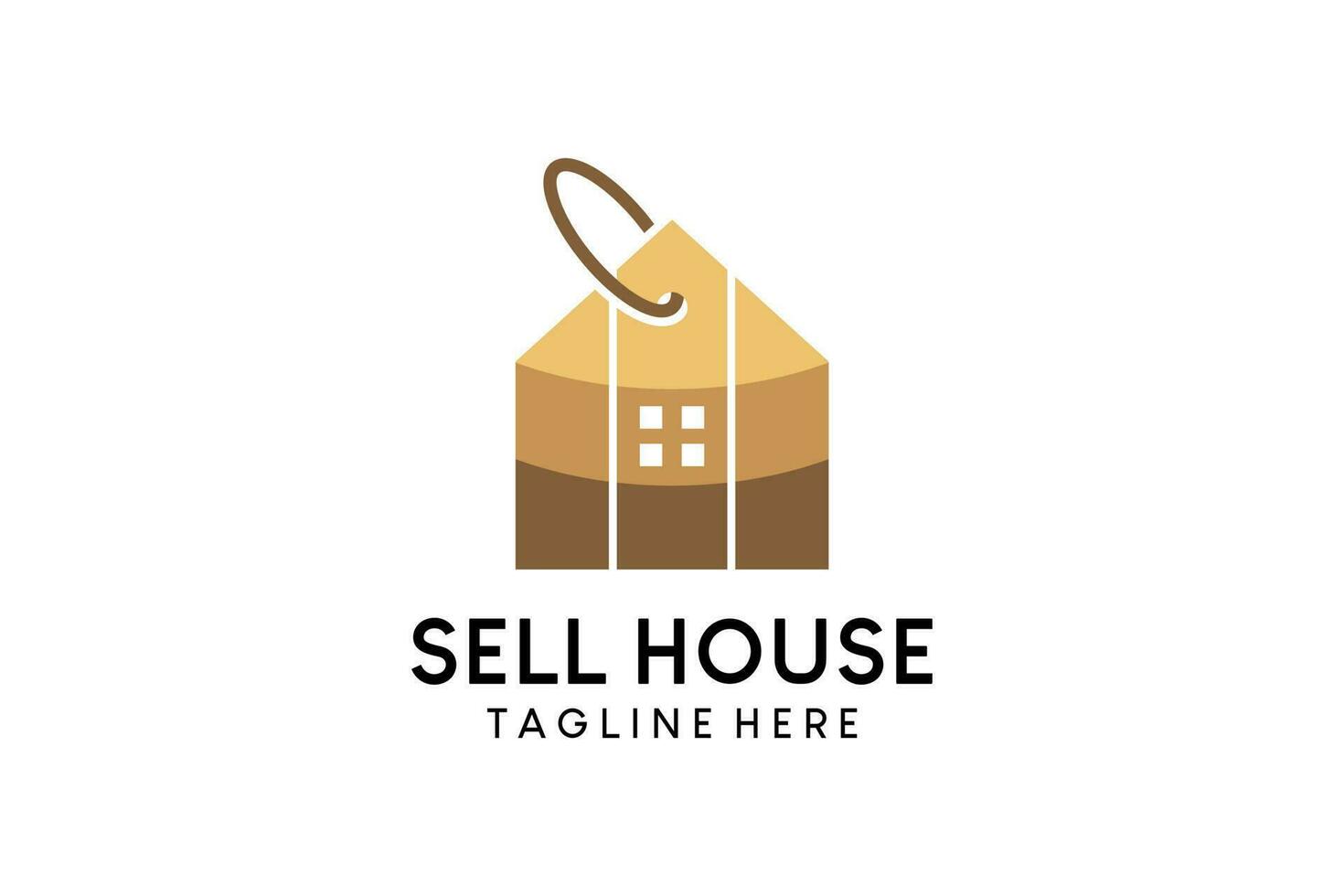 huis prijs label logo ontwerp, creatief huis eigendom buying en verkoop logo vector