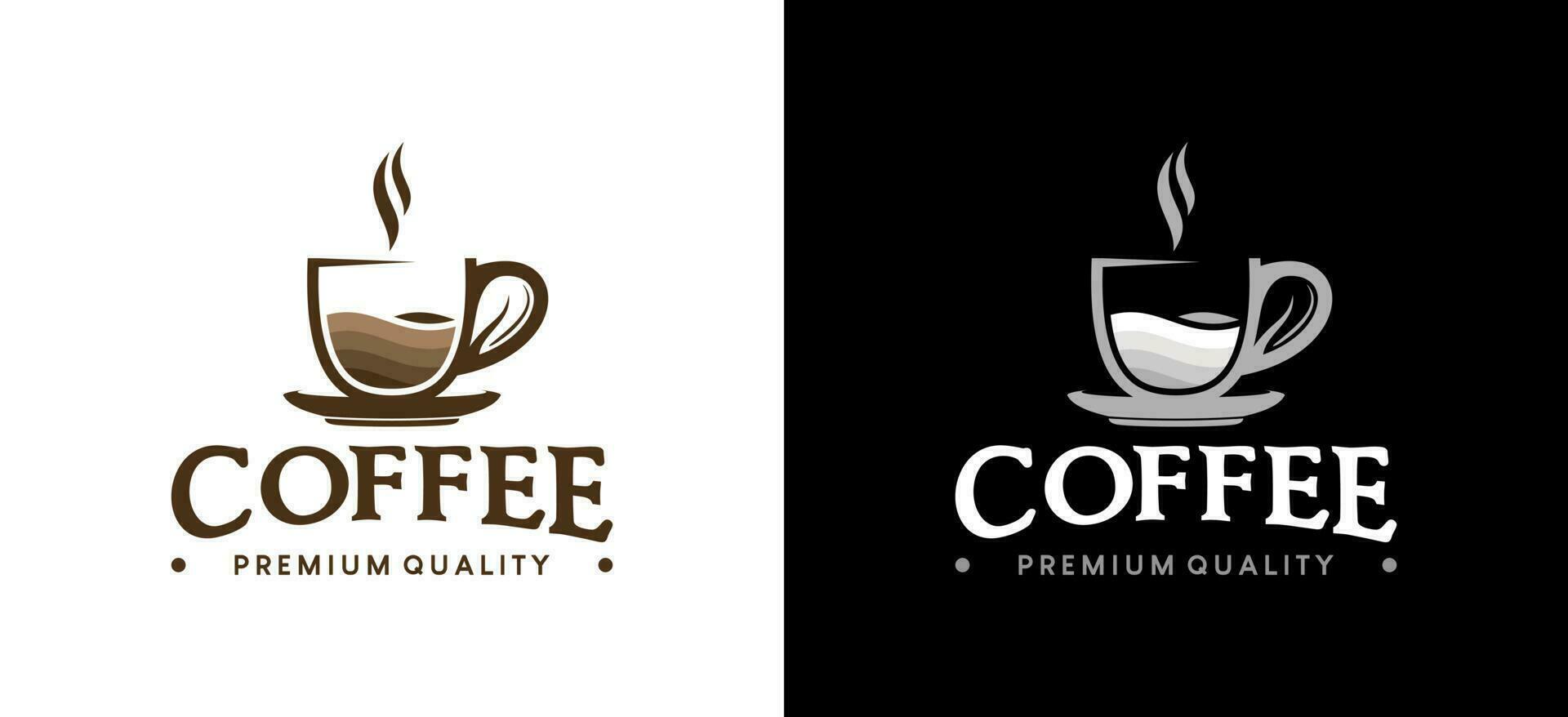 koffie logo ontwerp met creatief retro concept vector