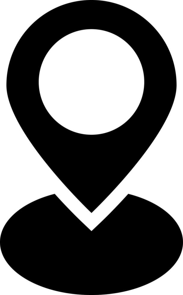 kaart pin icoon of symbool in zwart en wit kleur. vector