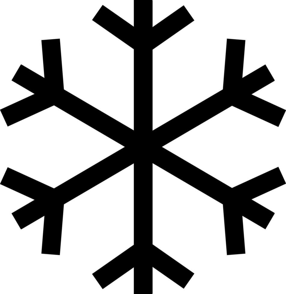 zwart sneeuwvlok Aan wit achtergrond. vector