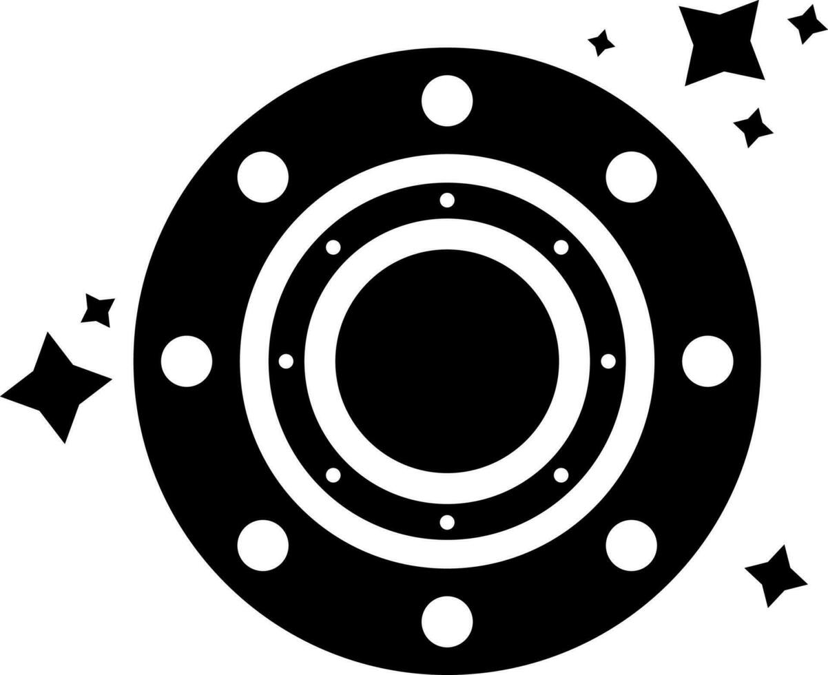 zwart en wit roulette icoon in vlak stijl. vector