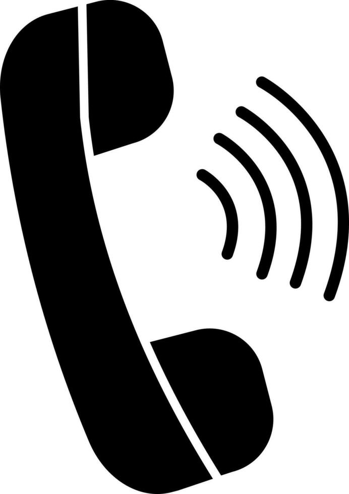 zwart telefoon ontvanger icoon in vlak stijl. vector