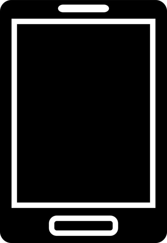 vlak stijl smartphone icoon in zwart en wit kleur. vector